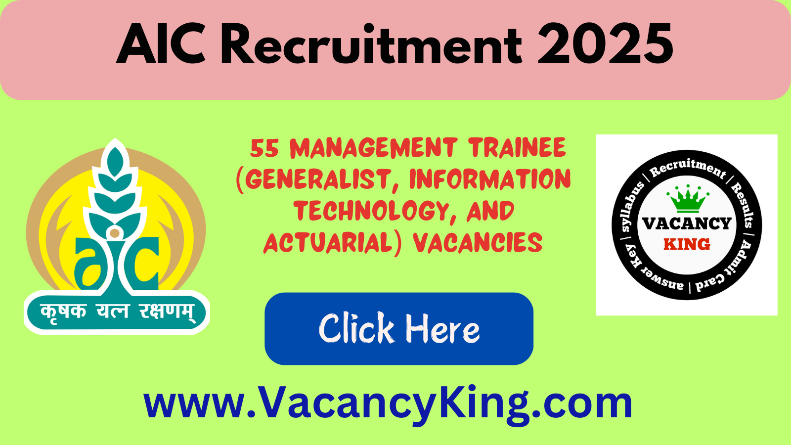 AIC Recruitment 2025 for 55 Management Trainee Vacancy