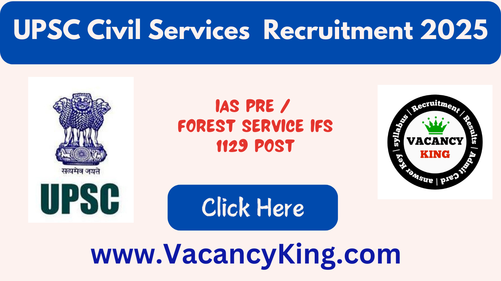 UPSC Civil Services IAS Pre Forest Service IFS Recruitment 2025 Apply Online for 1129 Post