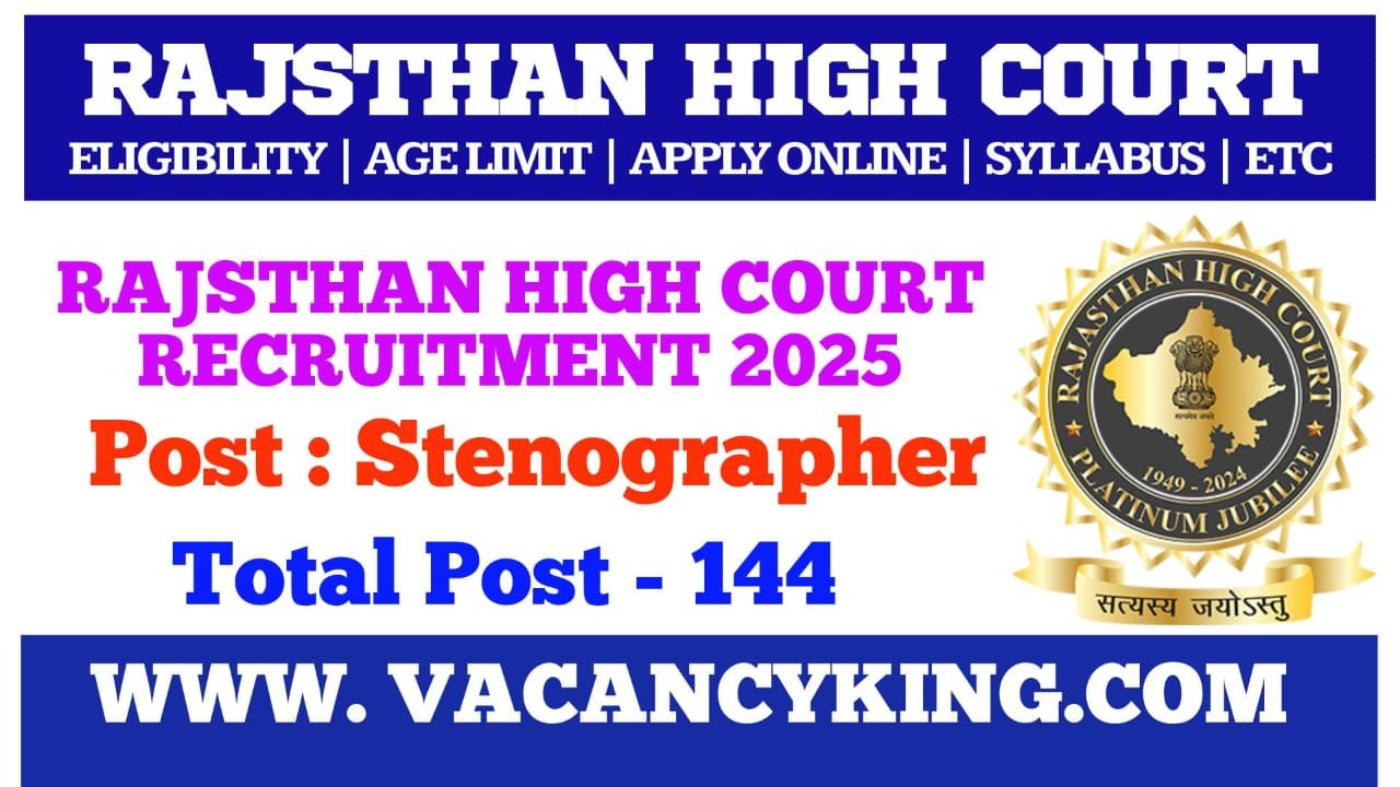 Rajasthan High Court Stenographer Recruitment 2025