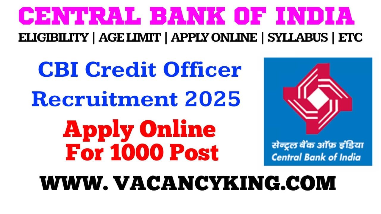 Central Bank of India Credit Officer Recruitment 2025