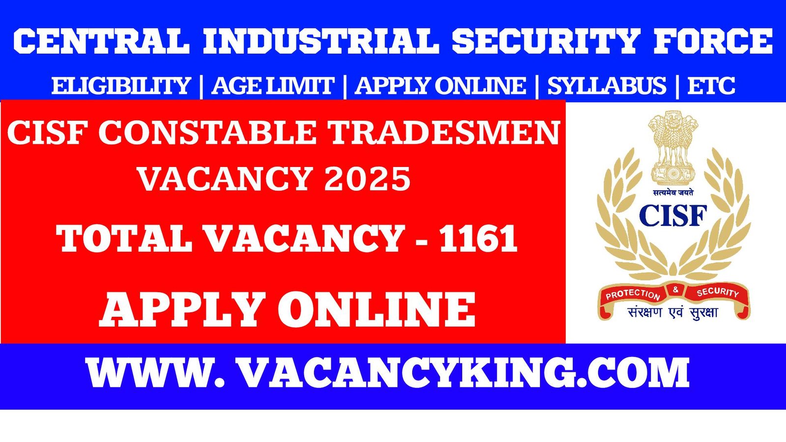 CISF Constable Tradesmen Recruitment 2025