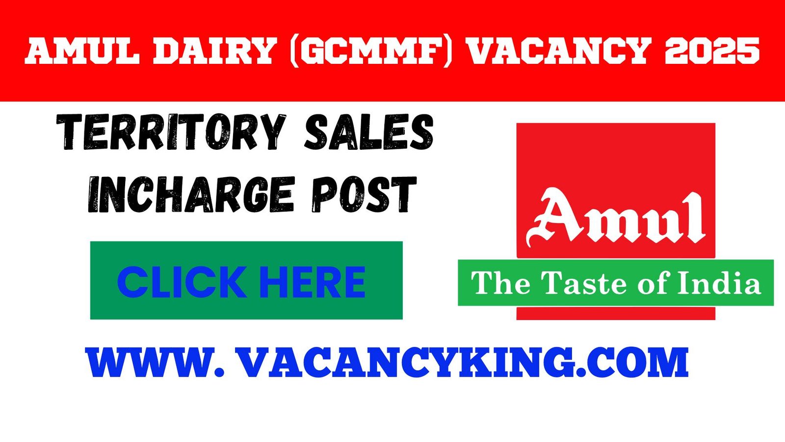 Amul Territory Sales Incharge Recruitment 2025